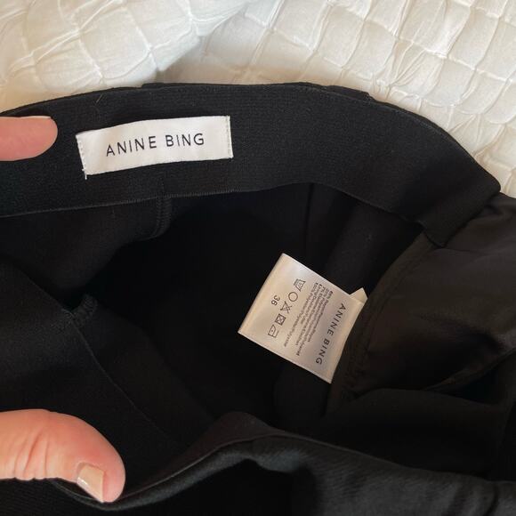 ANINE BING Max Pant Black Size 2‎ High Waisted Classic Tailored Chic Dress Pant - Picture 16 of 16